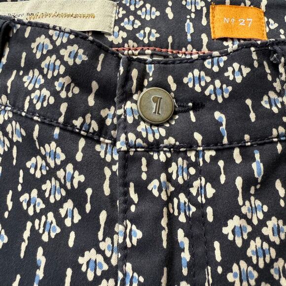 Anthropologie Pilcro Serif Sateen Skinny Jeans Womens Size 27 Blue Ankle Zip EUC - Picture 7 of 9